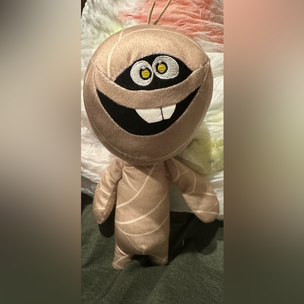 Ikea Mummy Halloween Lattjo 11” Plush Stuffed Animal Toy Beige White Smiling